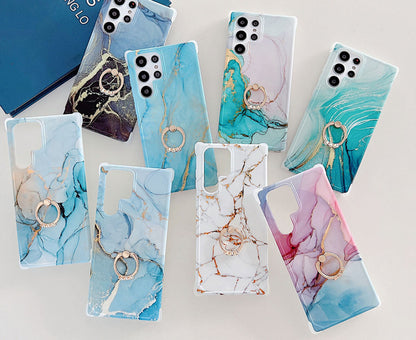 Anymob Samsung Phone Case Aquamarine Crack Granite Marble For S22 Ultra S21 Plus S20 FE S10 A51 A71 A50 A30S Note 10 20-Mobile Phone Cases-PEROZ Accessories