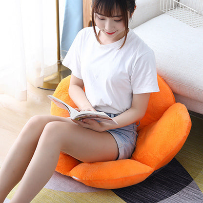 SOGA 2X Orange Whimsical Big Flower Shape Cushion Soft Leaning Bedside Pad Floor Plush Pillow Home Decor-Chair &amp; Sofa Cushions-PEROZ Accessories