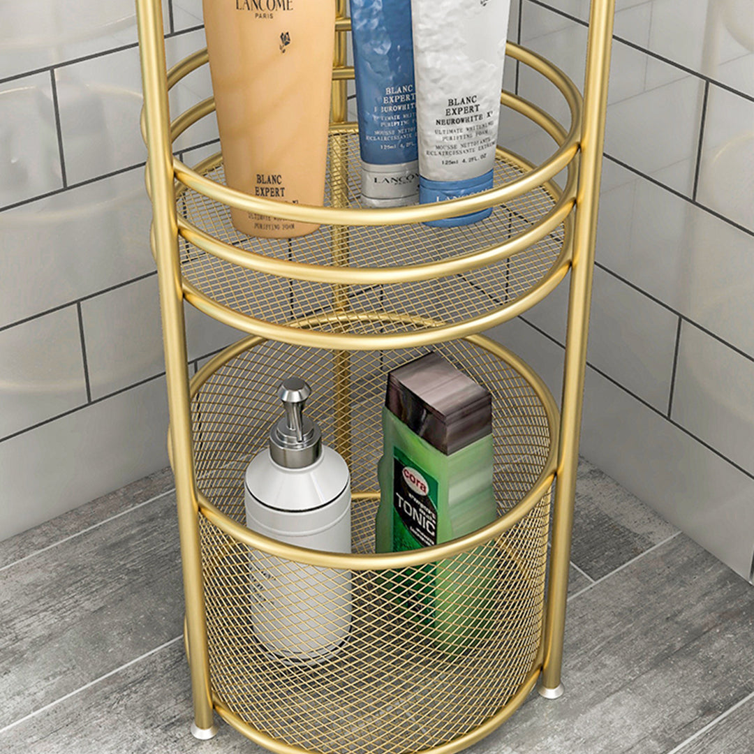 SOGA 3 Tier Bathroom Freestanding Storage Shelf Multifunctional Display Rack Organiser with Basket-Bathroom Storage-PEROZ Accessories
