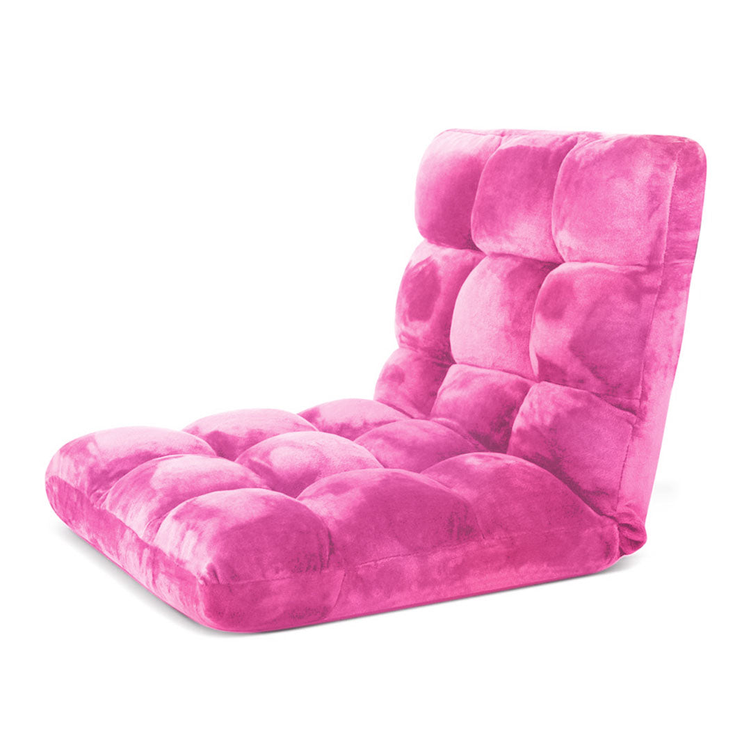 SOGA 4X Floor Recliner Folding Lounge Sofa Futon Couch Folding Chair Cushion Light Pink-Recliner Chair-PEROZ Accessories