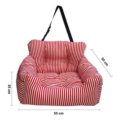 SOGA Red Pet Car Seat Sofa Safety Soft Padded Portable Travel Carrier Bed-Pet Carriers &amp; Travel Products-PEROZ Accessories