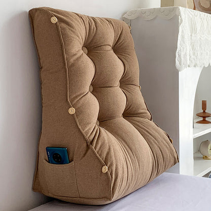 SOGA 2X 45cm Khaki Triangular Wedge Lumbar Pillow Headboard Backrest Sofa Bed Cushion Home Decor-Headboard Pillow-PEROZ Accessories