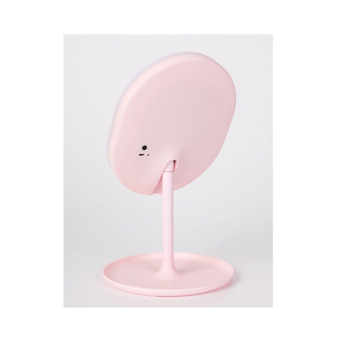 SOGA 20cm Pink Rechargeable LED Light Makeup Mirror Tabletop Vanity Home Decor-Makeup Mirrors-PEROZ Accessories