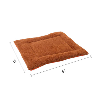 SOGA 2X Orange Dual purpose Cushion Nest Cat Dog Bed Warm Plush Kennel Mat Pet Home Travel Essentials-Pet Carriers &amp; Travel Products-PEROZ Accessories