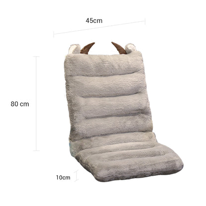 SOGA 2X Grey One Piece Siamese Cushion Office Sedentary Butt Mat Back Waist Chair Support Home Decor With Buffalo Ears-Chair &amp; Sofa Cushions-PEROZ Accessories