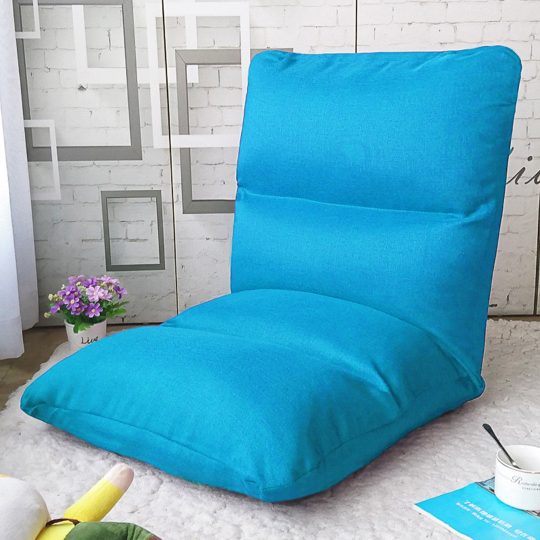 SOGA Lounge Floor Recliner Adjustable Lazy Sofa Bed Folding Game Chair Blue-Recliner Chair-PEROZ Accessories