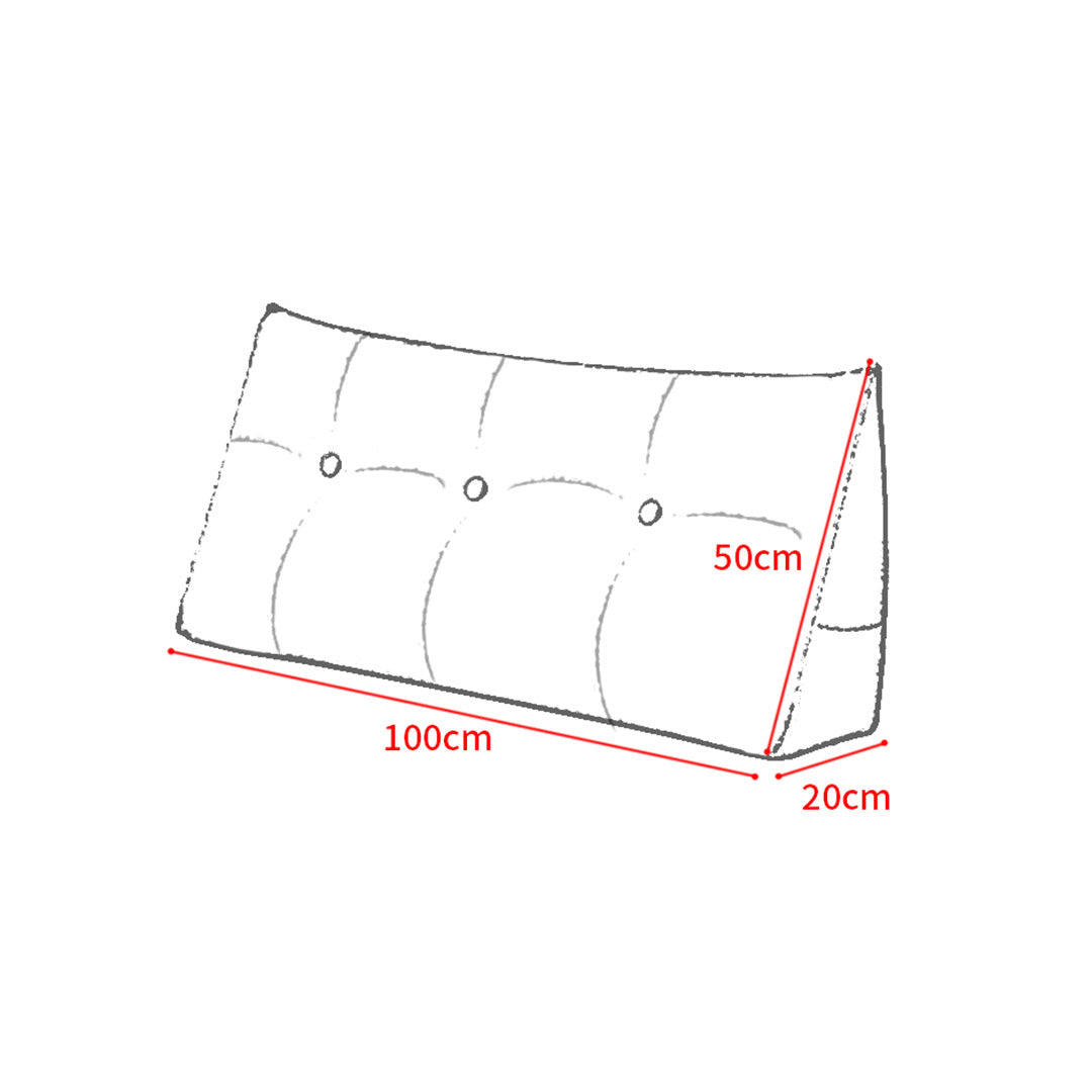 SOGA 4X 100cm Red Triangular Wedge Bed Pillow Headboard Backrest Bedside Tatami Cushion Home Decor-Headboard Pillow-PEROZ Accessories