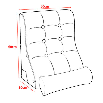 SOGA 2X 60cm Peach Triangular Wedge Lumbar Pillow Headboard Backrest Sofa Bed Cushion Home Decor-Headboard Pillow-PEROZ Accessories