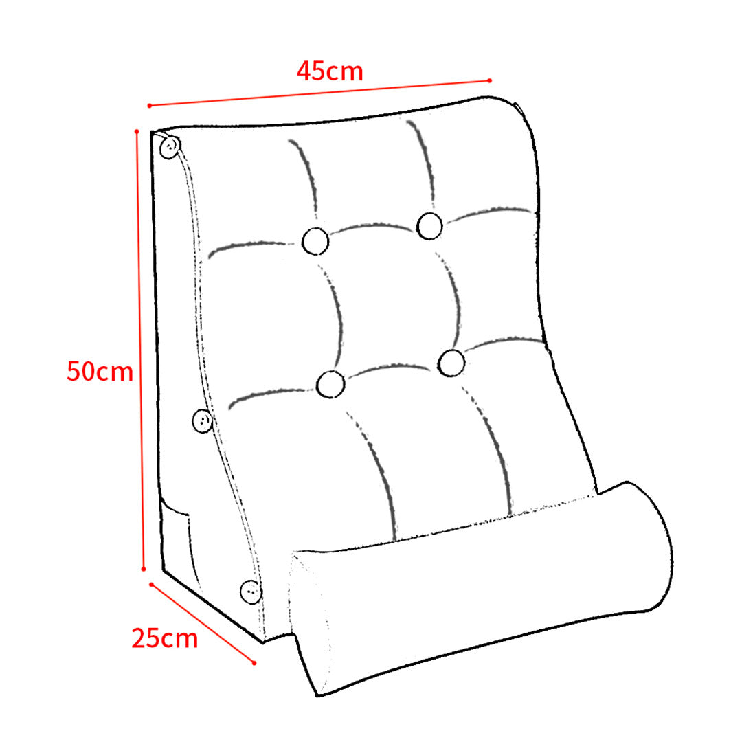 SOGA 45cm Peach Triangular Wedge Lumbar Pillow Headboard Backrest Sofa Bed Cushion Home Decor-Headboard Pillow-PEROZ Accessories
