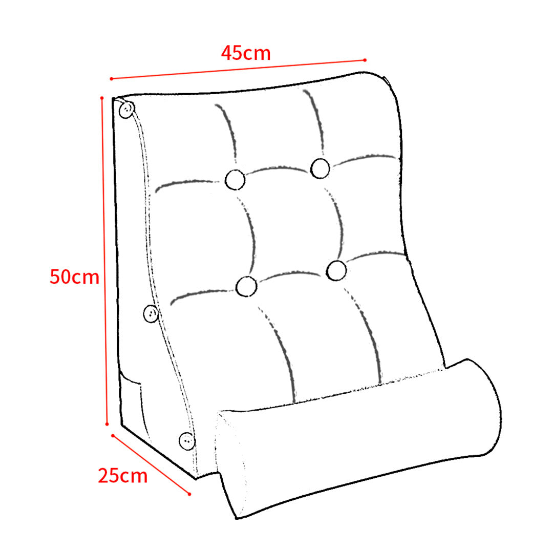 SOGA 4X 45cm Khaki Triangular Wedge Lumbar Pillow Headboard Backrest Sofa Bed Cushion Home Decor-Headboard Pillow-PEROZ Accessories