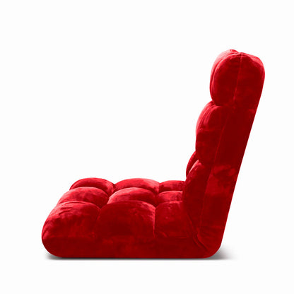 SOGA 2X Floor Recliner Folding Lounge Sofa Futon Couch Folding Chair Cushion Red-Recliner Chair-PEROZ Accessories