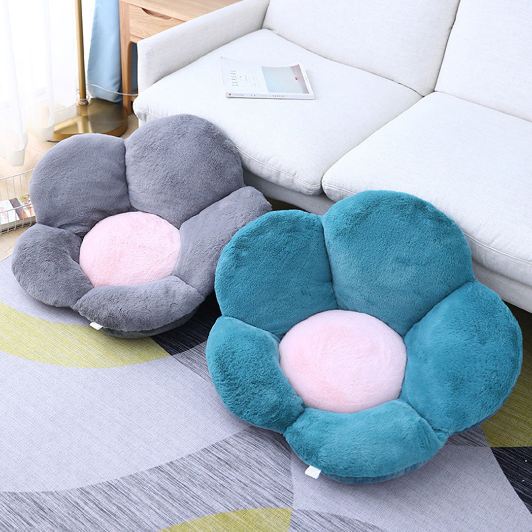 SOGA Green Whimsical Big Flower Shape Cushion Soft Leaning Bedside Pad Floor Plush Pillow Home Decor-Chair &amp; Sofa Cushions-PEROZ Accessories