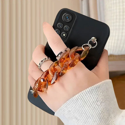 Anymob Xiaomi Phone Case Black Red Wrist Chain Marble Bracelet Silicone For POCO X3 Xiaomi 11T 11Lite Redmi Note 10 10S 10Pro 9S-Mobile Phone Cases-PEROZ Accessories