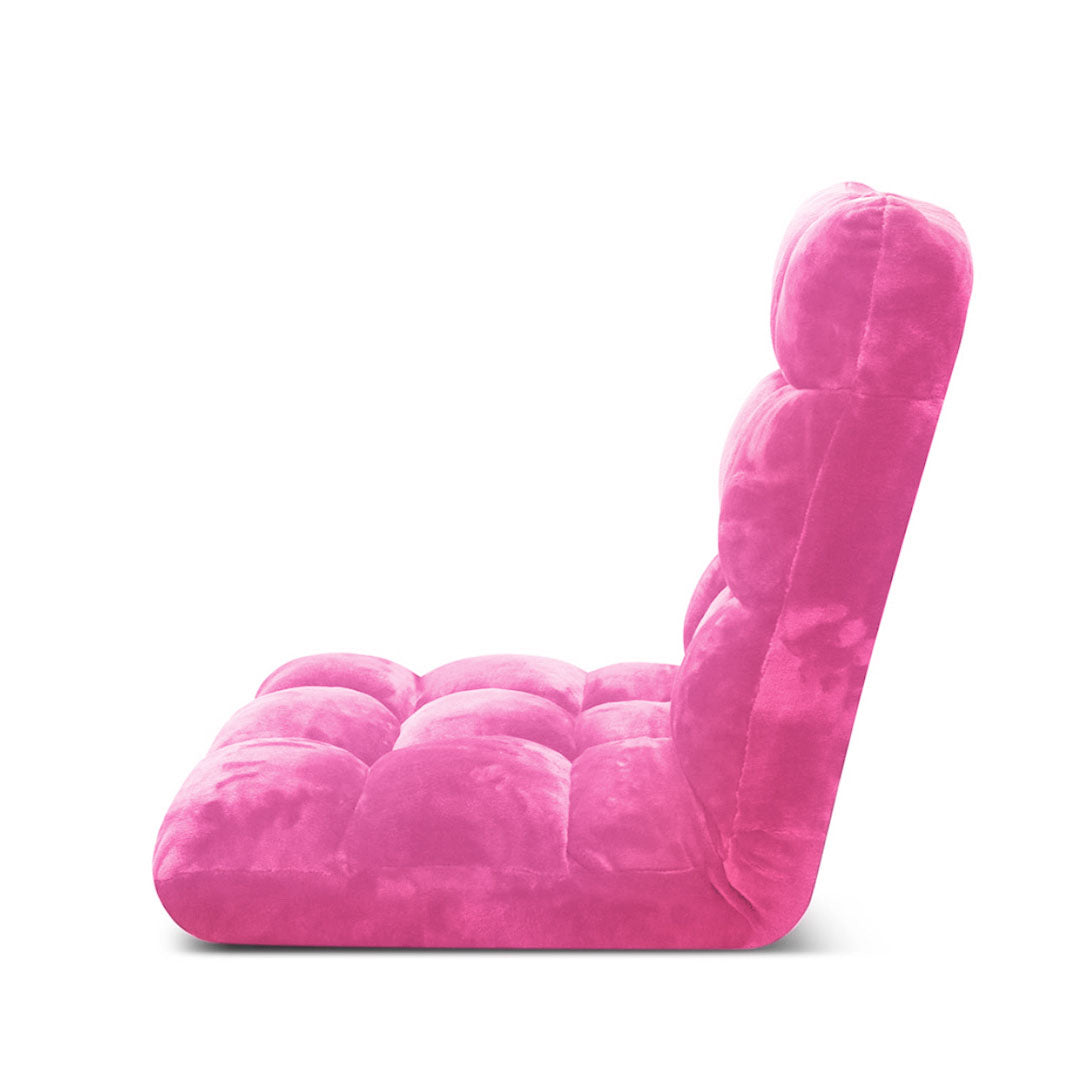 SOGA 4X Floor Recliner Folding Lounge Sofa Futon Couch Folding Chair Cushion Light Pink-Recliner Chair-PEROZ Accessories