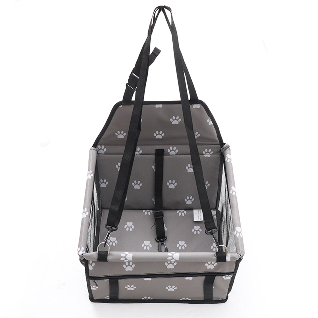 SOGA Waterproof Pet Booster Car Seat Breathable Mesh Safety Travel Portable Dog Carrier Bag Grey-Pet Carriers &amp; Travel Products-PEROZ Accessories