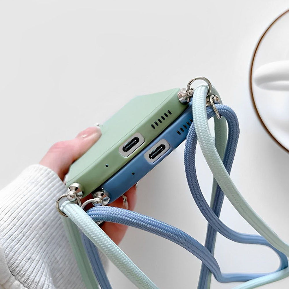 Anymob Samsung Phone Case Blue Crossbody Necklace Lanyard-Mobile Phone Cases-PEROZ Accessories