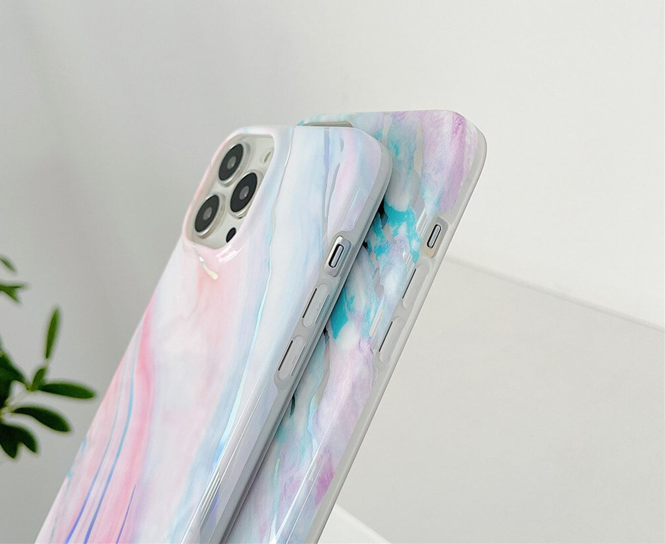 Anymob iPhone Case Pink Lavender Marble Pattern Soft Silicone Cover For iPhone 13 11 12 Pro Max X XR XS Max 7 8 Plus SE 2020-Mobile Phone Cases-PEROZ Accessories