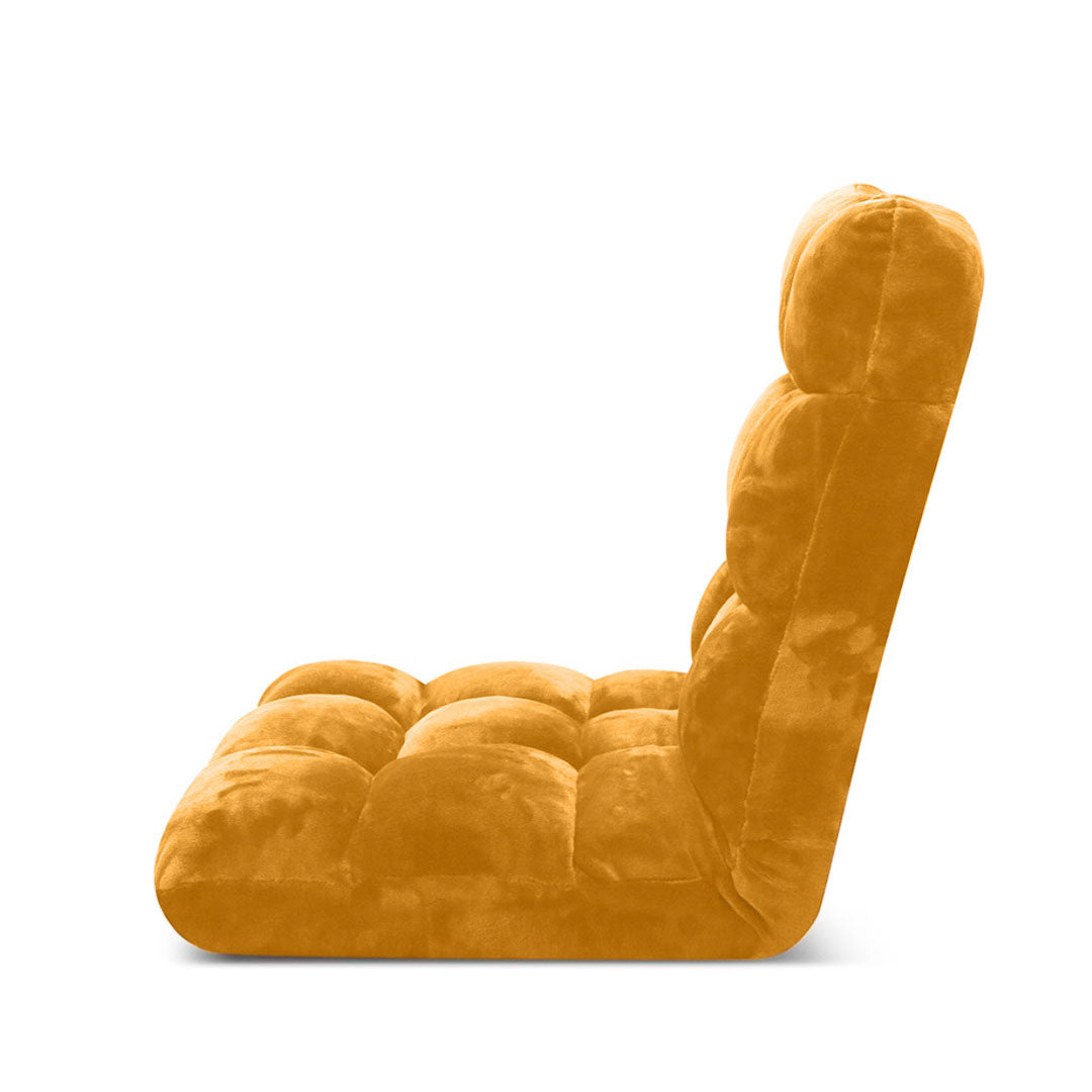 SOGA Floor Recliner Folding Lounge Sofa Futon Couch Folding Chair Cushion Apricot-Recliner Chair-PEROZ Accessories