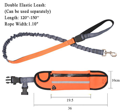 SOGA Orange Adjustable Hands Free Pet Leash Bag Dog Lead Walking Running Jogging Pet Essentials-Dog Collars-PEROZ Accessories