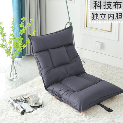 SOGA Grey Lounge Recliner Lazy Sofa Bed Tatami Cushion Collapsible Backrest Seat Home Office Decor-Recliner Chair-PEROZ Accessories