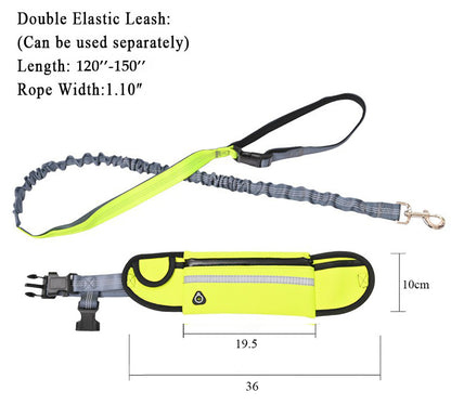 SOGA Yellow Adjustable Hands Free Pet Leash Bag Dog Lead Walking Running Jogging Pet Essentials-Dog Collars-PEROZ Accessories