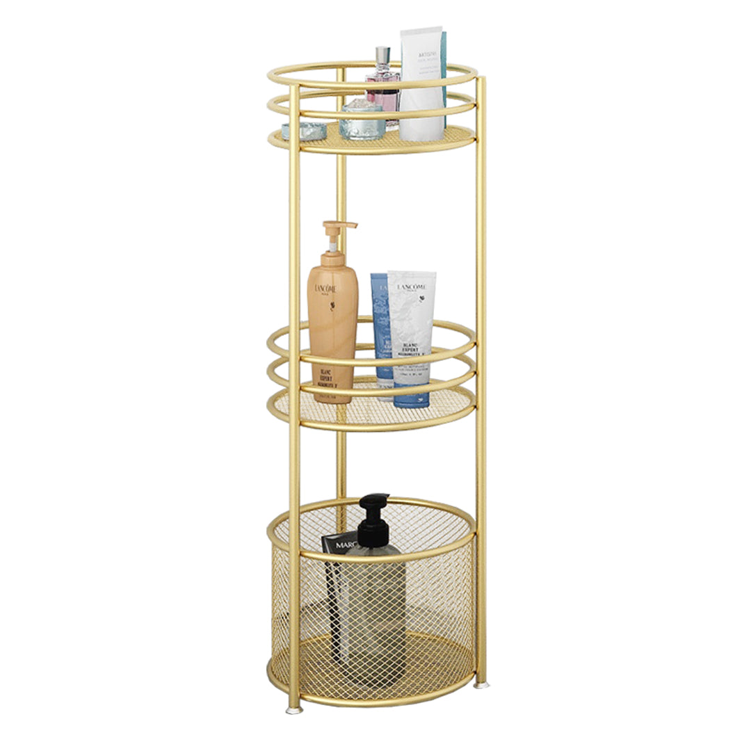 SOGA 3 Tier Bathroom Freestanding Storage Shelf Multifunctional Display Rack Organiser with Basket-Bathroom Storage-PEROZ Accessories