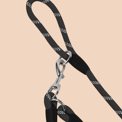 SOGA 220cm Multifunction Hands Free Rope Pet Cat Dog Puppy Double Ended Leash for Walking Training Tracking Obedience Black-Dog Collars-PEROZ Accessories