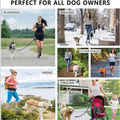 SOGA 2X Orange Adjustable Hands Free Pet Leash Bag Dog Lead Walking Running Jogging Pet Essentials-Dog Collars-PEROZ Accessories