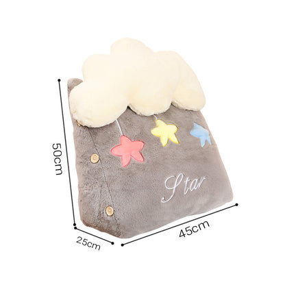 SOGA 2X Grey Cute Cloud Cushion Soft Leaning Lumbar Wedge Pillow Bedside Plush Home Decor-Chair &amp; Sofa Cushions-PEROZ Accessories