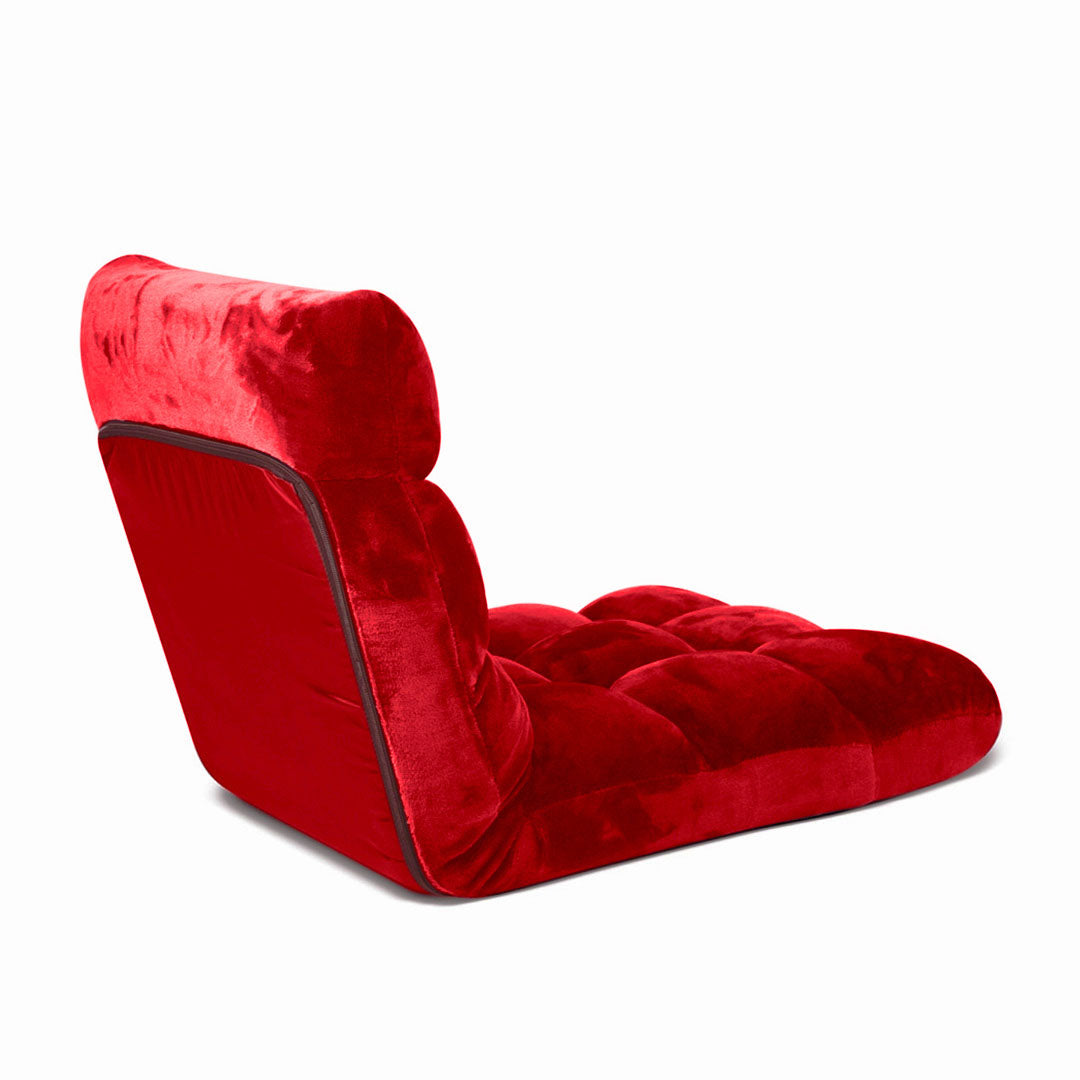 SOGA 2X Floor Recliner Folding Lounge Sofa Futon Couch Folding Chair Cushion Red-Recliner Chair-PEROZ Accessories