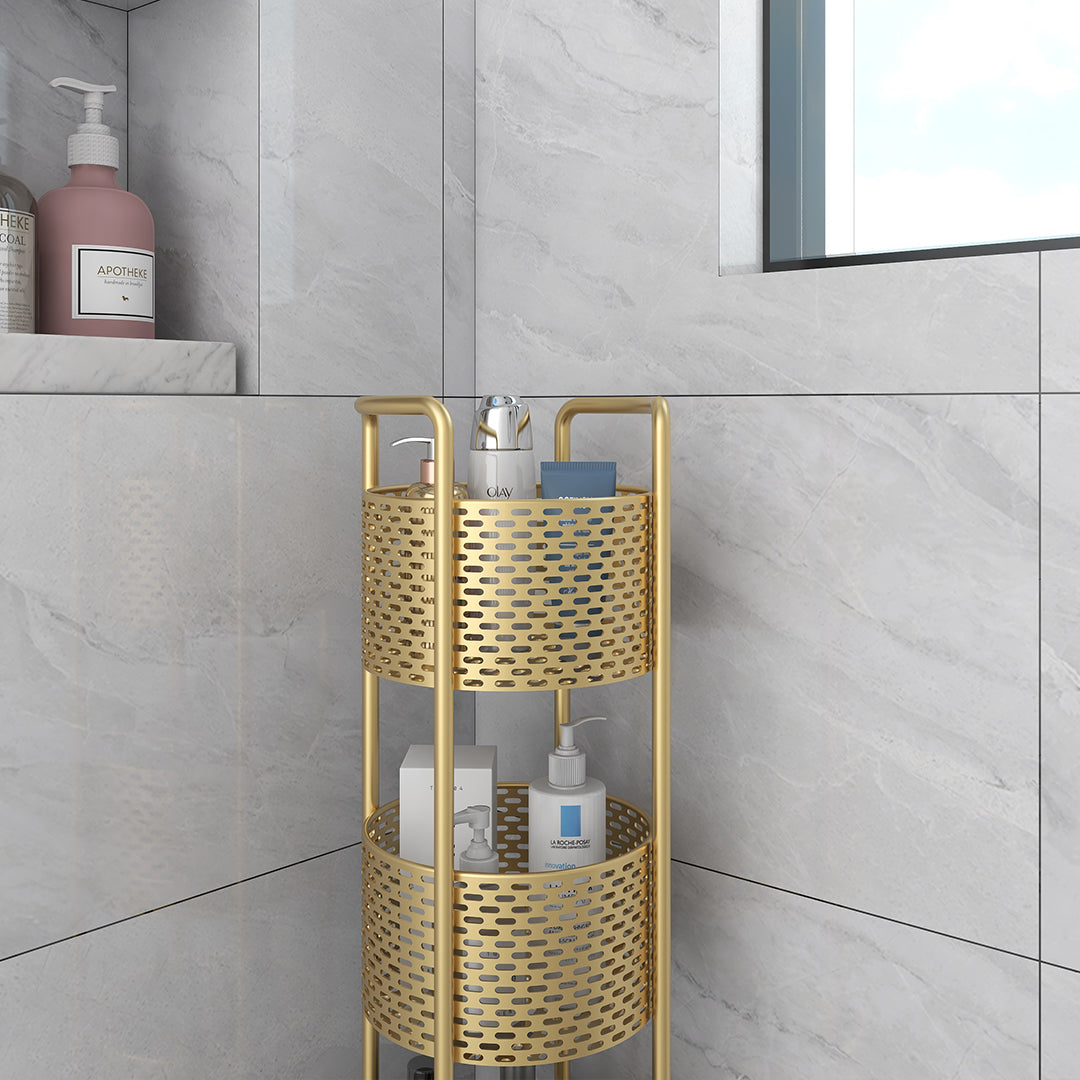 SOGA 2X 3 Tier Bathroom Shelf Multifunctional Storage Display Rack Organiser with wheels-Bathroom Storage-PEROZ Accessories