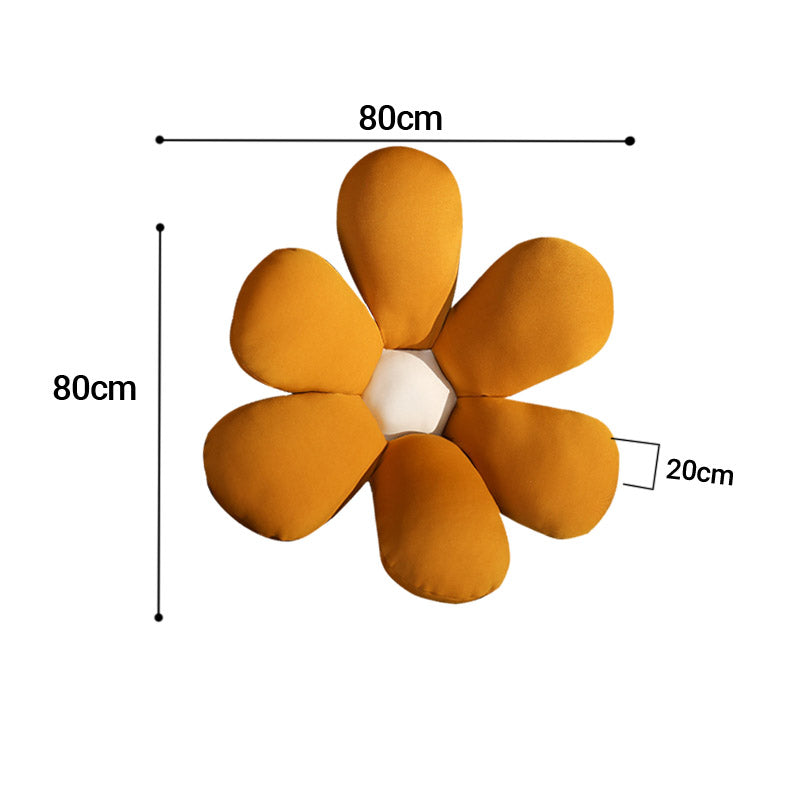 SOGA Coffee Daisy Flower Shape Cushion Soft Leaning Bedside Pad Floor Plush Pillow Home Decor-Chair &amp; Sofa Cushions-PEROZ Accessories