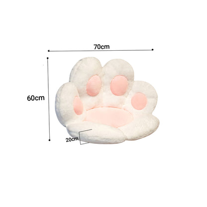 SOGA 2X 70cm White Paw Shape Cushion Warm Lazy Sofa Decorative Pillow Backseat Plush Mat Home Decor-Chair &amp; Sofa Cushions-PEROZ Accessories