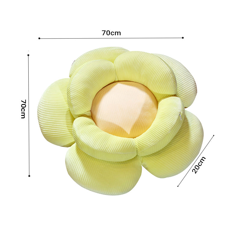 SOGA Green Double Flower Shape Cushion Soft Bedside Floor Plush Pillow Home Decor-Chair &amp; Sofa Cushions-PEROZ Accessories