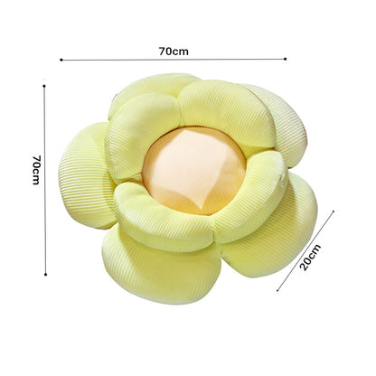 SOGA Green Double Flower Shape Cushion Soft Bedside Floor Plush Pillow Home Decor-Chair &amp; Sofa Cushions-PEROZ Accessories