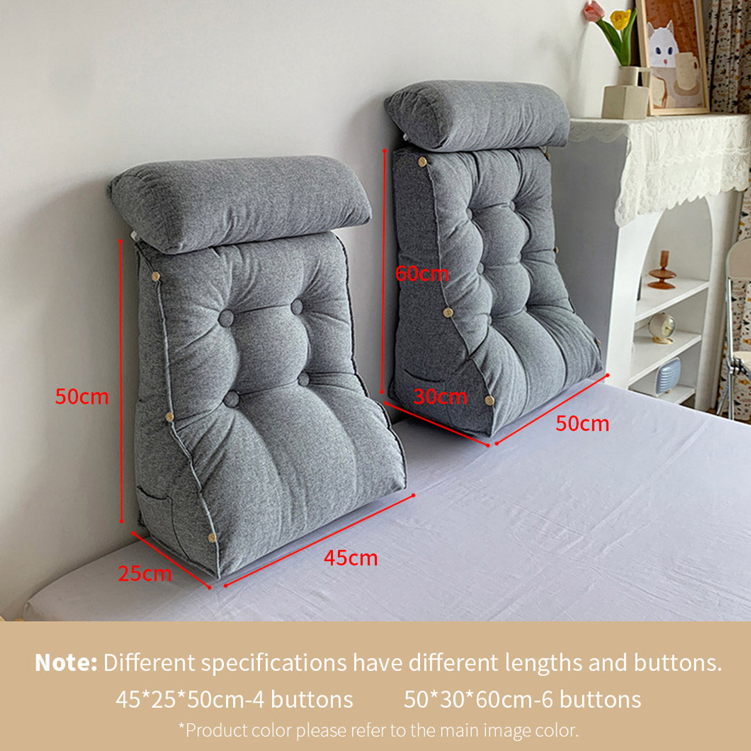 SOGA 2X 60cm Peach Triangular Wedge Lumbar Pillow Headboard Backrest Sofa Bed Cushion Home Decor-Headboard Pillow-PEROZ Accessories