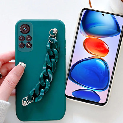 Anymob Xiaomi Phone Case Black Red Wrist Chain Marble Bracelet Silicone For POCO X3 Xiaomi 11T 11Lite Redmi Note 10 10S 10Pro 9S-Mobile Phone Cases-PEROZ Accessories