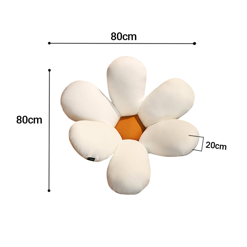 SOGA White Daisy Flower Shape Cushion Soft Leaning Bedside Pad Floor Plush Pillow Home Decor-Chair &amp; Sofa Cushions-PEROZ Accessories