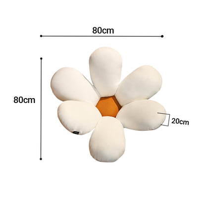 SOGA White Daisy Flower Shape Cushion Soft Leaning Bedside Pad Floor Plush Pillow Home Decor-Chair &amp; Sofa Cushions-PEROZ Accessories