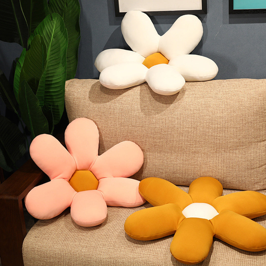 SOGA Pink Daisy Flower Shape Cushion Soft Leaning Bedside Pad Floor Plush Pillow Home Decor-Chair &amp; Sofa Cushions-PEROZ Accessories