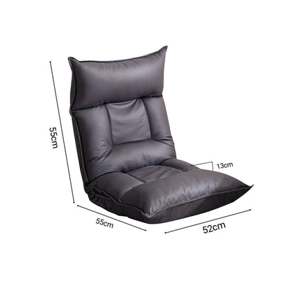 SOGA Grey Lounge Recliner Lazy Sofa Bed Tatami Cushion Collapsible Backrest Seat Home Office Decor-Recliner Chair-PEROZ Accessories