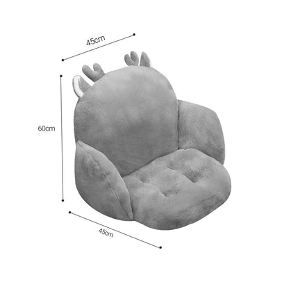 SOGA Gray Bunny Shape Cushion Soft Leaning Bedside Pad Sedentary Plushie Pillow Home Decor-Chair &amp; Sofa Cushions-PEROZ Accessories