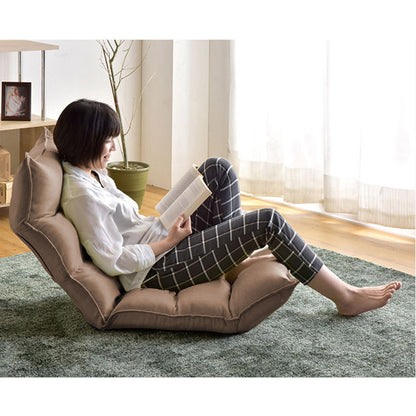 SOGA 2X Foldable Tatami Floor Sofa Bed Meditation Lounge Chair Recliner Lazy Couch Khaki-Recliner Chair-PEROZ Accessories