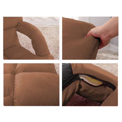 SOGA Foldable Lounge Cushion Adjustable Floor Lazy Recliner Chair with Armrest Coffee - Kid-PEROZ Accessories