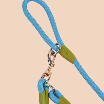 SOGA 2X 220cm Multifunction Hands Free Rope Pet Cat Dog Puppy Double Ended Leash for Walking Training Tracking Obedience Blue-Dog Collars-PEROZ Accessories