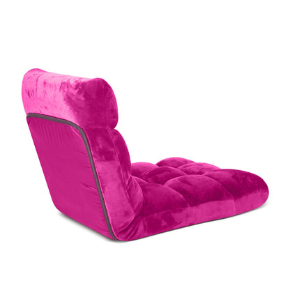 SOGA 2X Floor Recliner Folding Lounge Sofa Futon Couch Folding Chair Cushion Pink-Recliner Chair-PEROZ Accessories