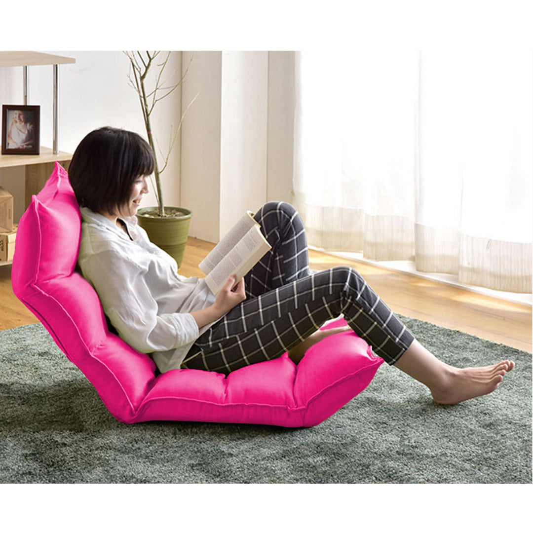 SOGA 2X Foldable Tatami Floor Sofa Bed Meditation Lounge Chair Recliner Lazy Couch Pink-Recliner Chair-PEROZ Accessories