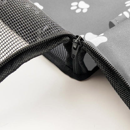 SOGA Waterproof Pet Booster Car Seat Breathable Mesh Safety Travel Portable Dog Carrier Bag Grey-Pet Carriers &amp; Travel Products-PEROZ Accessories