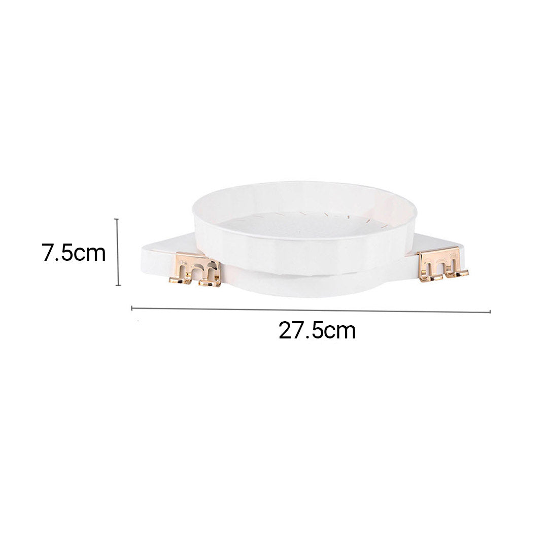 SOGA 2X White 360 Degree Wall Mounted Rotating Bathroom Organiser Corner Vanity Rack Toilet Adhesive Storage Shelf-Bathroom Storage-PEROZ Accessories