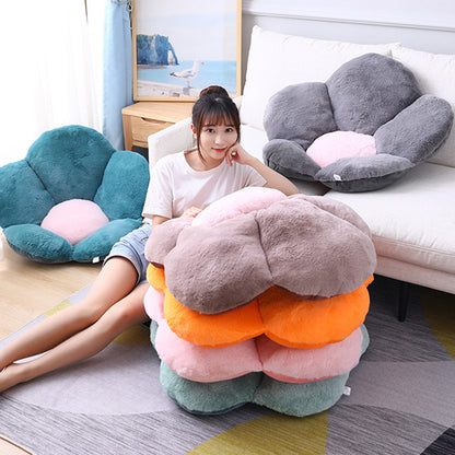 SOGA Orange Whimsical Big Flower Shape Cushion Soft Leaning Bedside Pad Floor Plush Pillow Home Decor-Chair &amp; Sofa Cushions-PEROZ Accessories